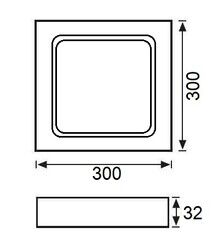 LC486 Siyah 24W Sıva Üstü Kare Panel ECO 3000K - 2