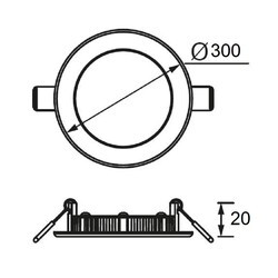 LD468 Slim Yuvarlak LED Panel 24W (3000K) - 2